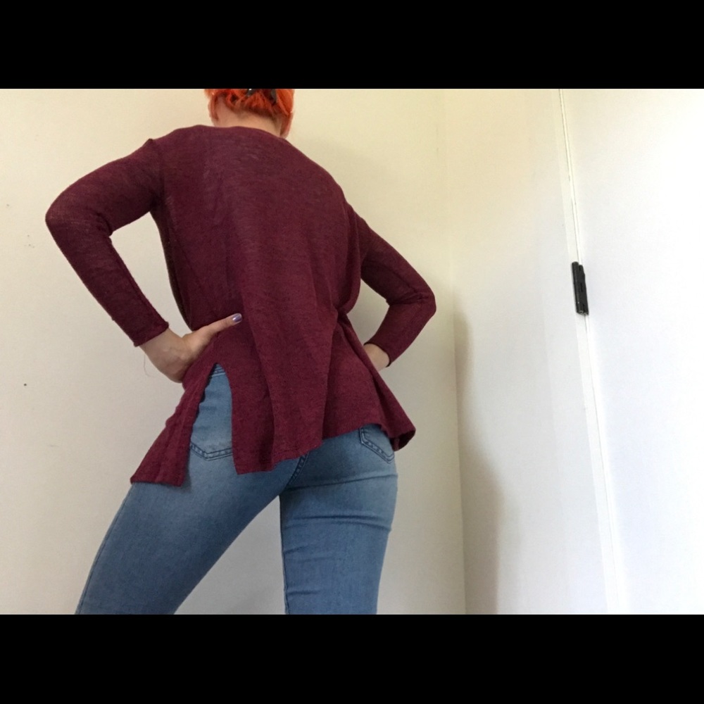 H&M Dark Maroon Loose-fit Cardigan - Picture 3 of 9